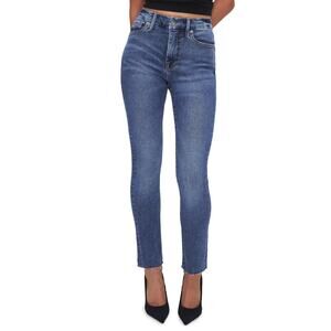 NWOT Good American Good Legs Cig Raw-Edge Distressed Jeans - 8